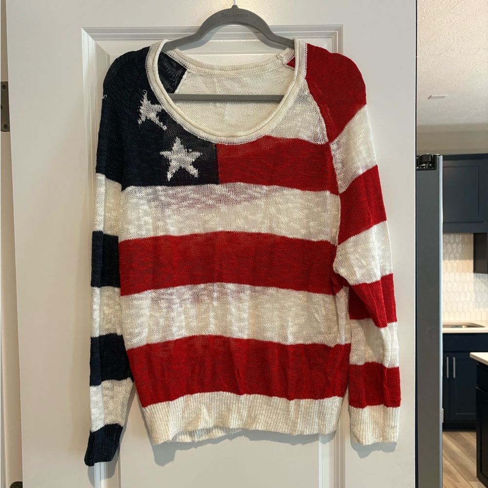 American Flag Sweater size small oversized fit